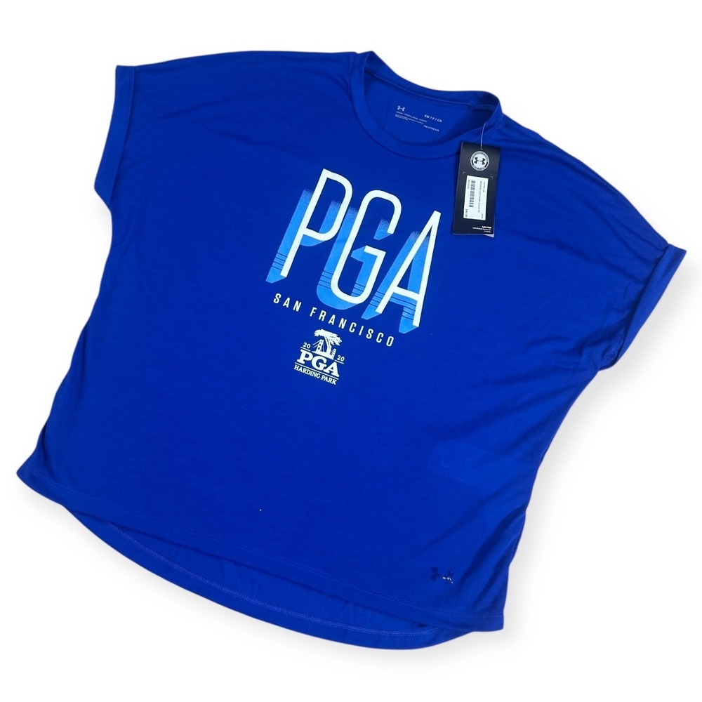 Under Armour PGA San Francisco Harding Park HeatGear Royal Blue Shirt Women Med